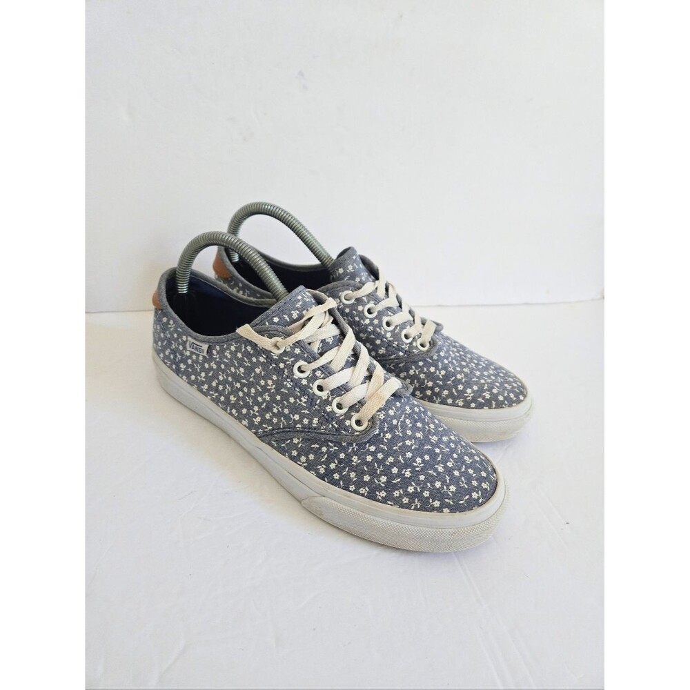 Vans Denim Blue Ditsy Floral Shoes Size 8.5